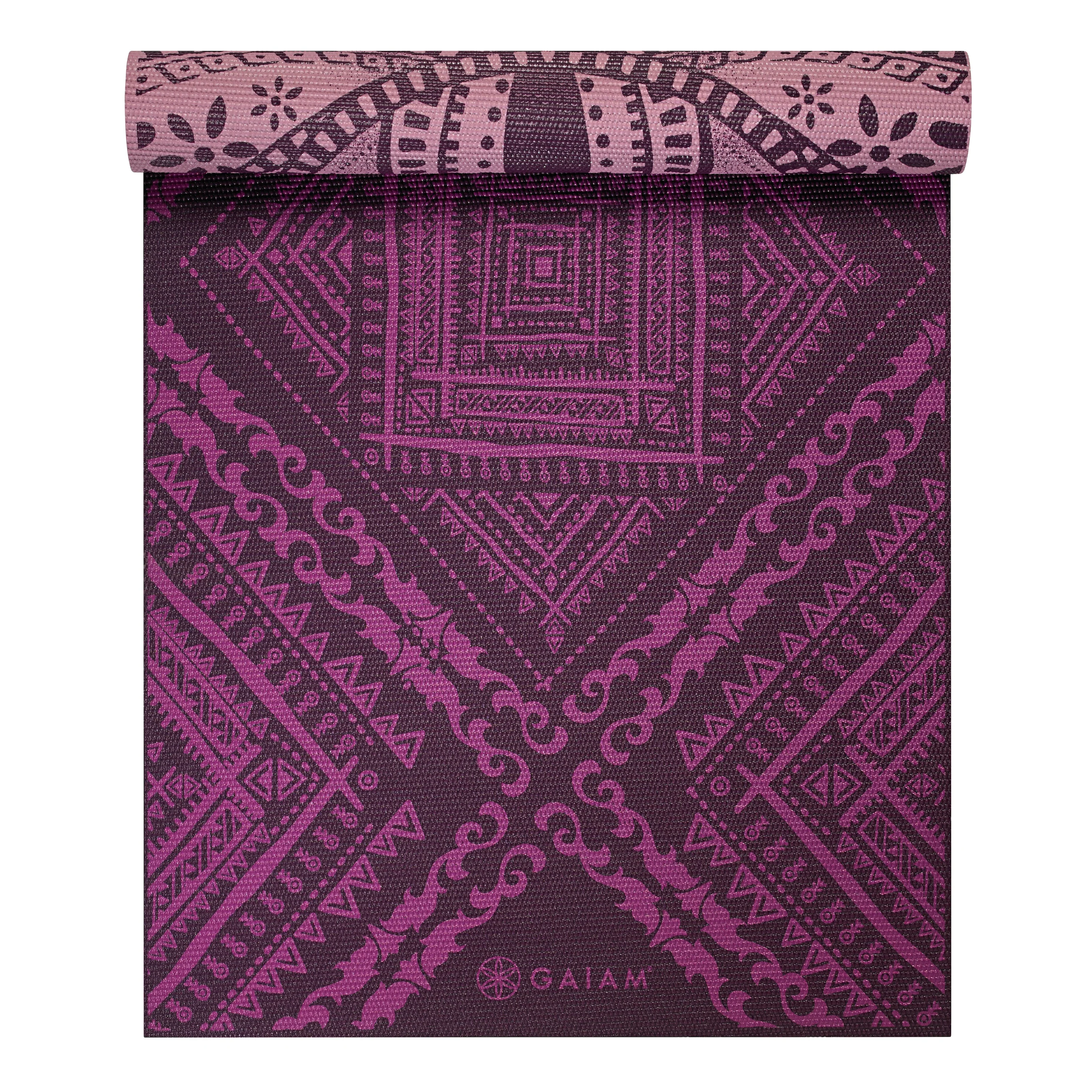 Gaiam Reversible Inner Peace Yoga Mat (6mm) Reverse top rolled