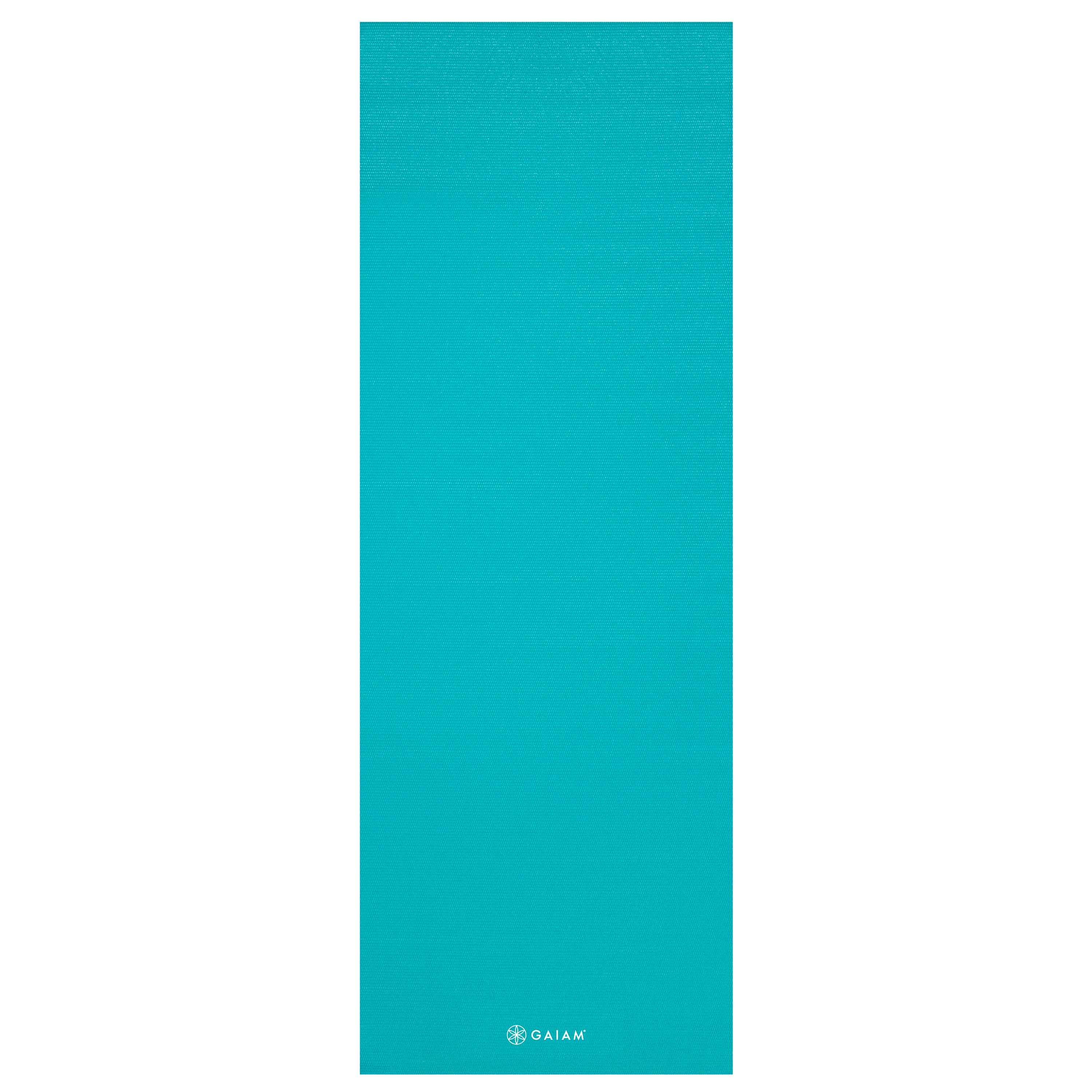 Gaiam Classic Solid Color Yoga Mat (5mm) Open Sea flat