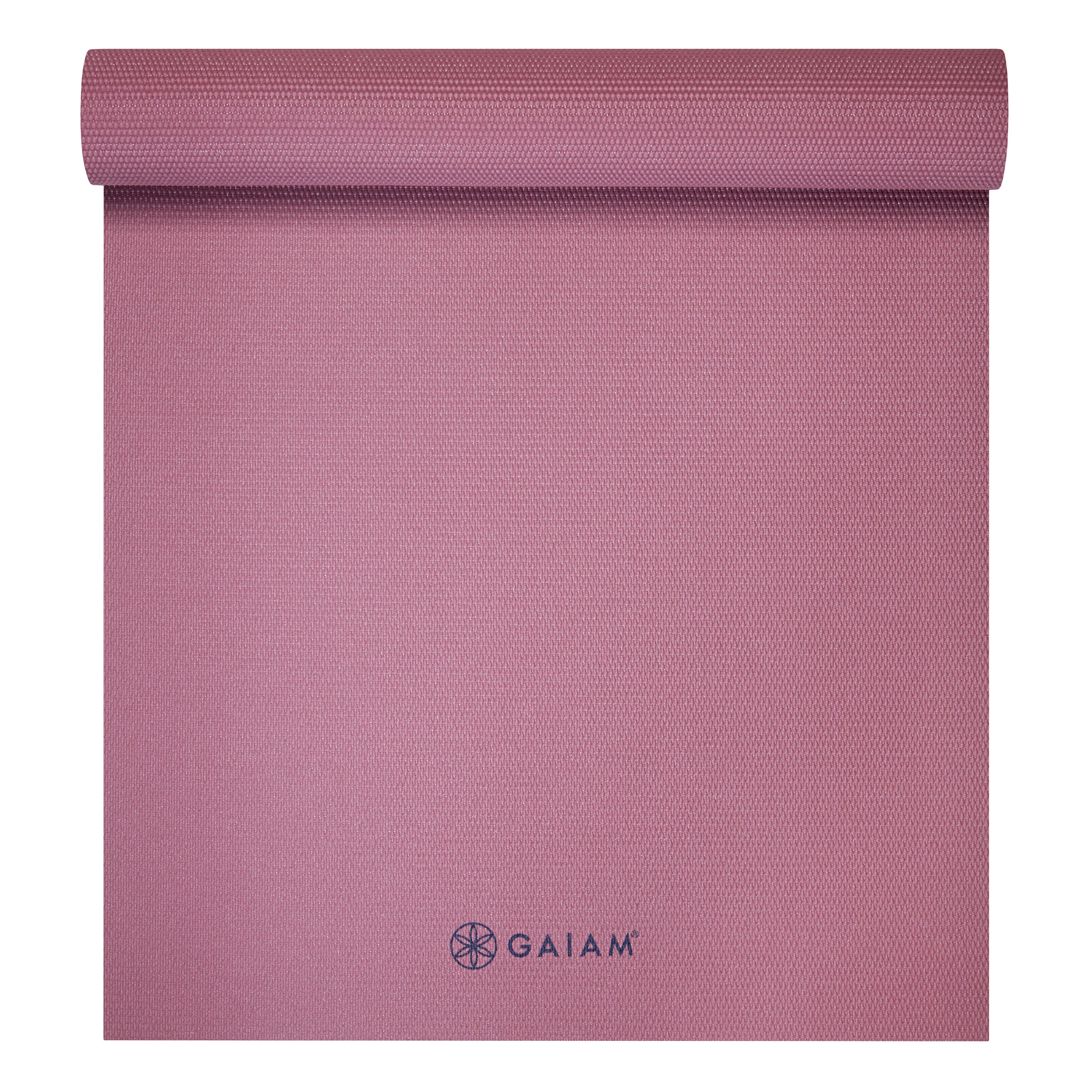 Rosy Pink Classic Solid Color Yoga Mat (5mm) half rolled